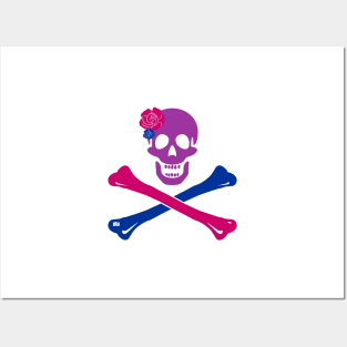 Bi Pride Skull and Crossbones Posters and Art